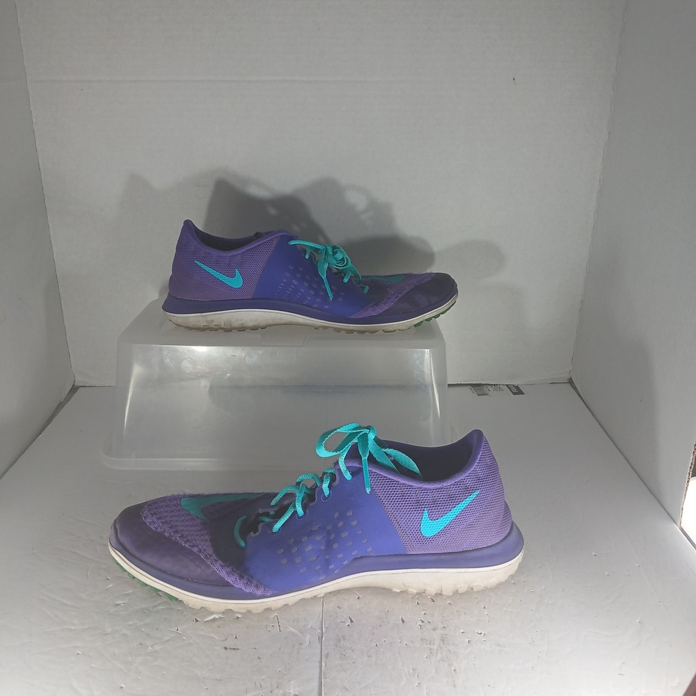 Nike Free 5.0 TR Fit 4 Size 9.5 Purple Teal Training Sneakers 684667-500 - Picture 2 of 9